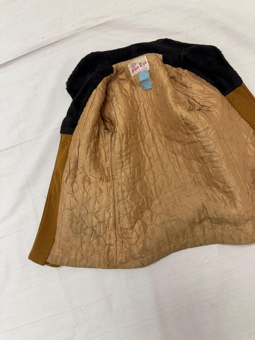 Vintage 1950s Kids Mustard Yellow Peacoat | Size 3 | Made in Winnipeg Canada
