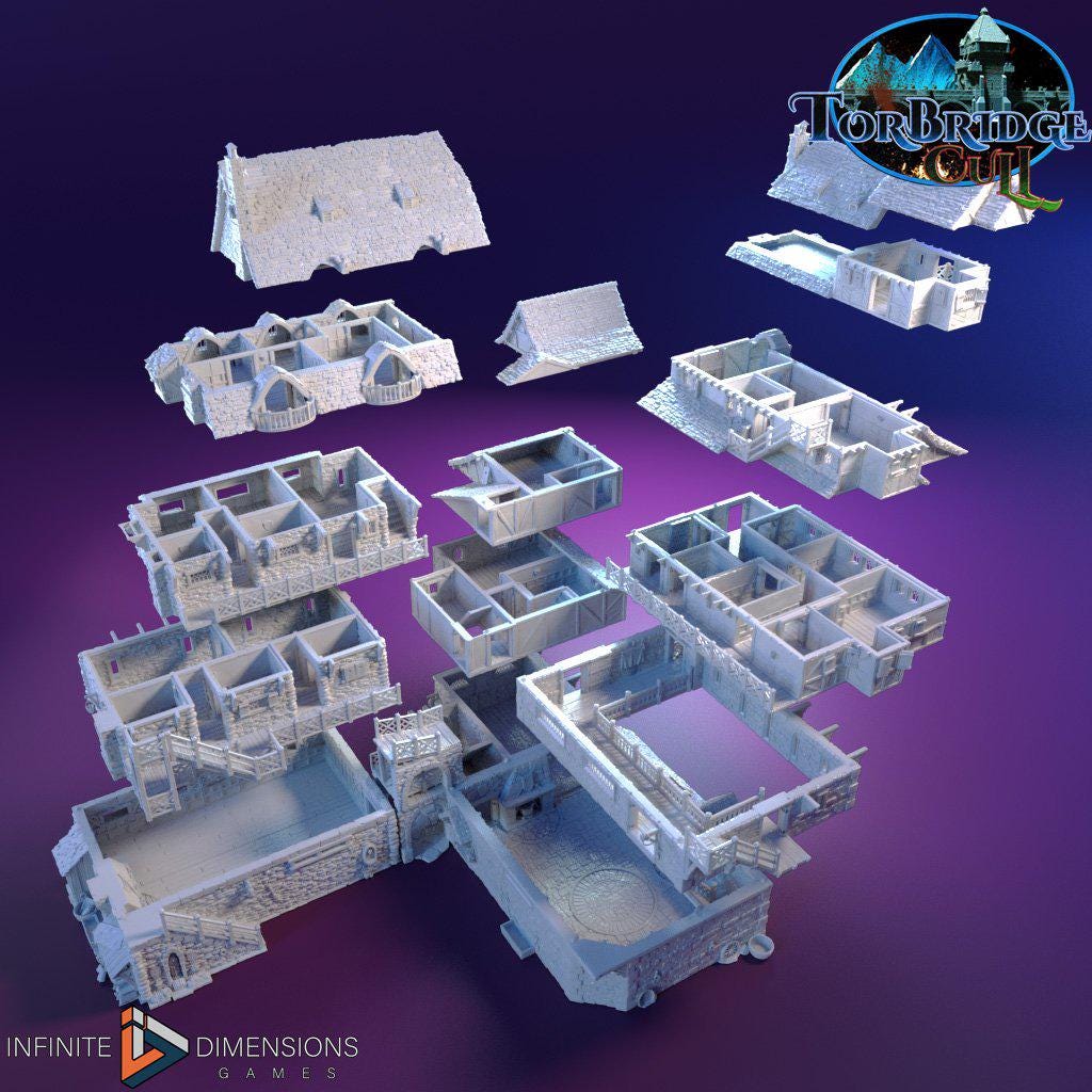 Last Hearth Complete Set Bundle | Diorama | DnD | Wargaming | Building | Village | Town | Inn - High Quality 3D Printed, 15mm, 28mm, 32mm