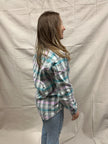Vintage 80s Pastel Cotton Plaid Button Up | Size Large