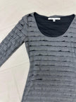 Vintage Y2K Grey Ruffle Tunic Dress | Size Medium