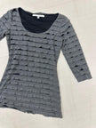Vintage Y2K Grey Ruffle Tunic Dress | Size Medium