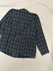 Vintage 90s Black Blue Gray Plaid Blazer | Size XL
