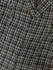 Vintage 90s Black Blue Gray Plaid Blazer | Size XL
