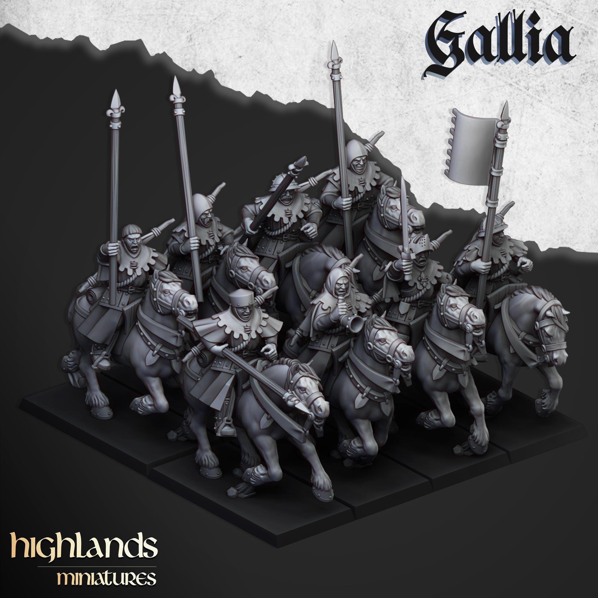 The Peasant Uprising mini set - 28/32mm Scale Premium Resin Models for Wargaming and RPG, DnD, Human, Gallia Durable High Quality Cavalry