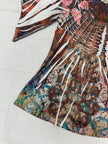 Vintage Y2K Paisley Block Dye Abstract Blouse | Size Small