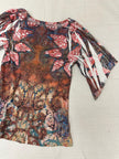 Vintage Y2K Paisley Block Dye Abstract Blouse | Size Small
