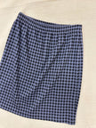 Vintage 80s Blue Houndstooth Cotton Strechy Comfy High Waisted Mini Skirt | Size Medium