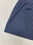 Vintage 80s Blue Houndstooth Cotton Strechy Comfy High Waisted Mini Skirt | Size Medium