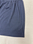 Vintage 80s Blue Houndstooth Cotton Strechy Comfy High Waisted Mini Skirt | Size Medium