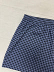 Vintage 80s Blue Houndstooth Cotton Strechy Comfy High Waisted Mini Skirt | Size Medium