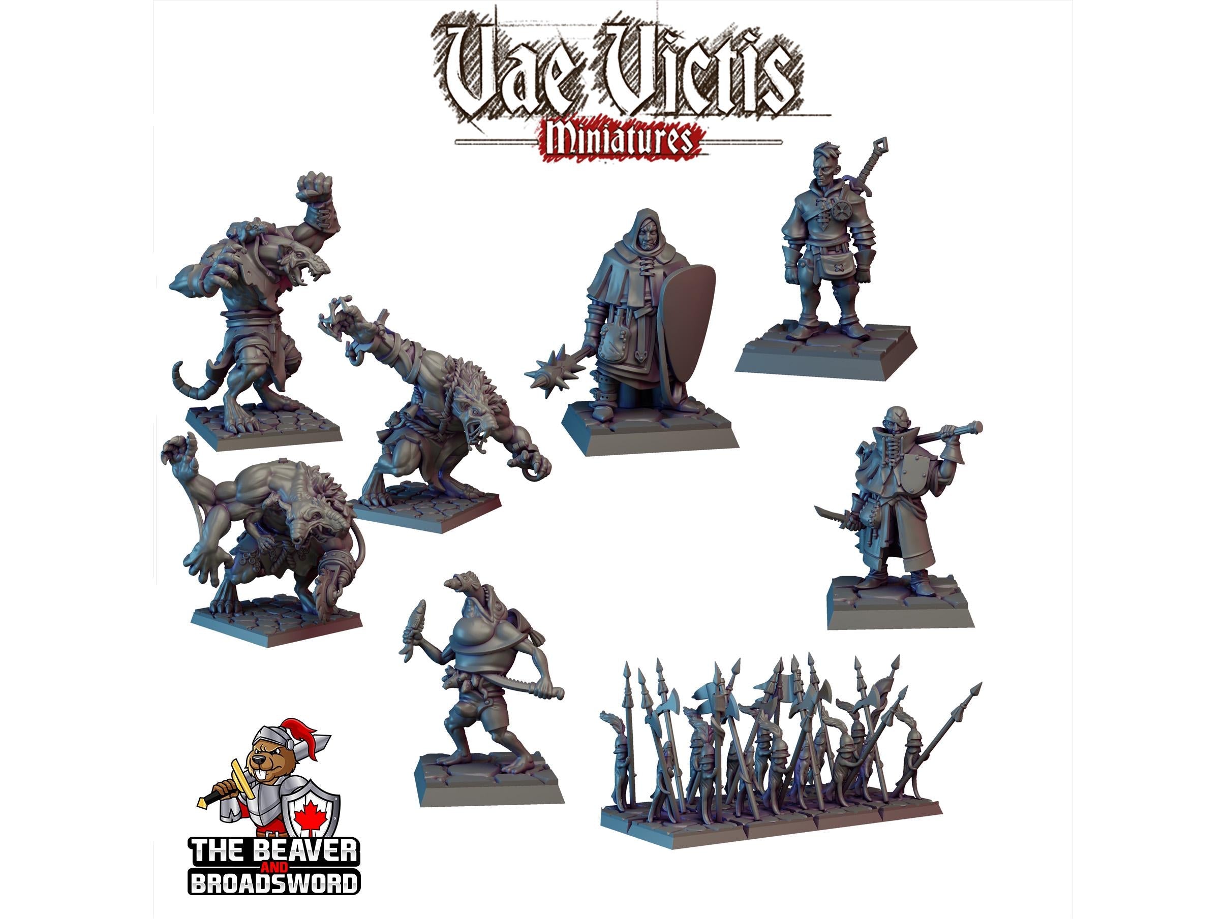 Rat Giants Complete mini set- Monster, Mutant - DnD, Fantasy, High Quality Resin Printed 28mm 32mm Tabletop Miniatures Tough Figurine