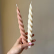 Spiral Soy Wax Taper Candle: Trendy Dinner Table Centerpiece