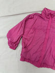 Vintage 80s Neon Pink Lightweight Retro Zip Up Rain Jacket | Size Medium