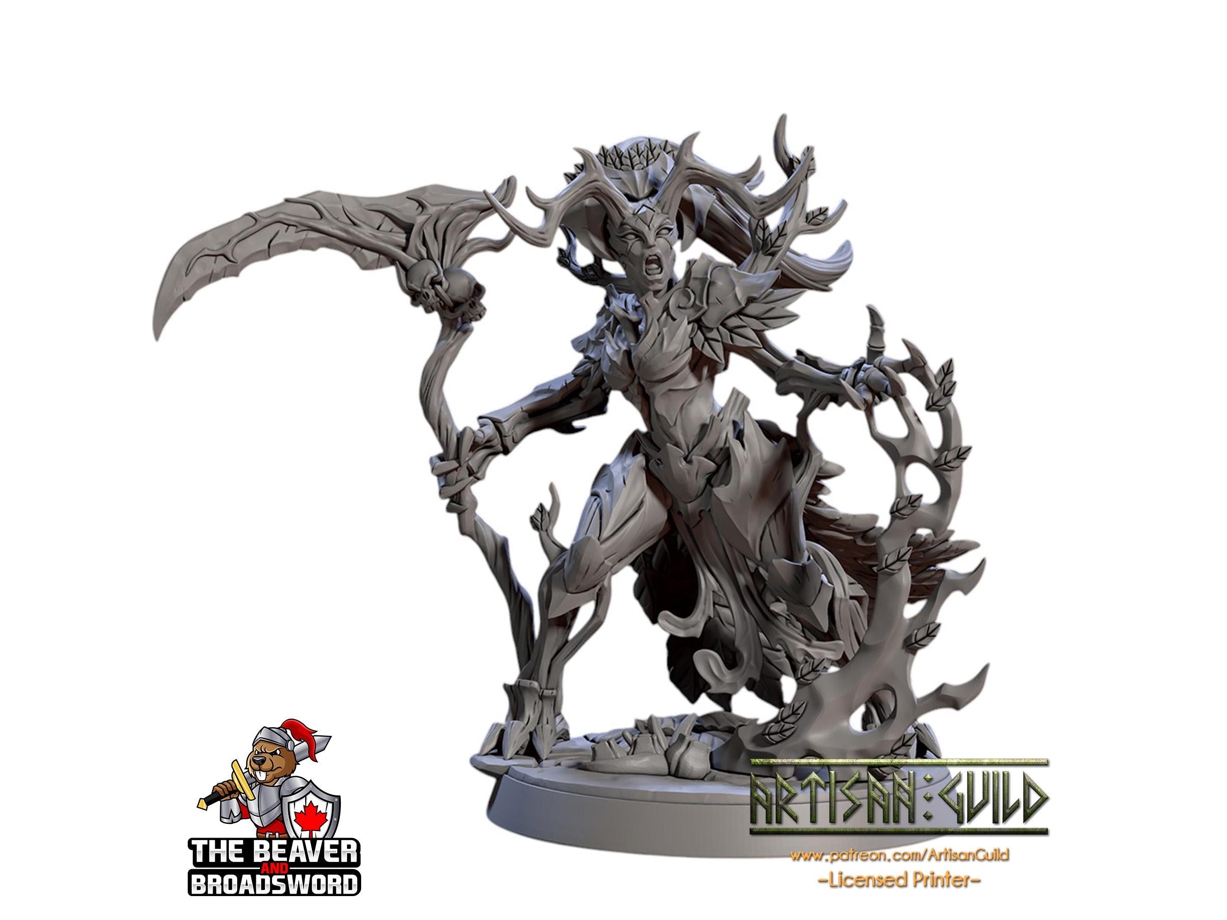 Spriggan Enchantress DnD Mini, Fey, Monster, Fairy, Dryad, Elven- High Quality Resin Printed 28mm 32mm Tabletop Miniature, Tough Figurine