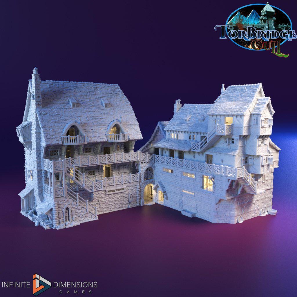 Last Hearth Complete Set Bundle | Diorama | DnD | Wargaming | Building | Village | Town | Inn - High Quality 3D Printed, 15mm, 28mm, 32mm