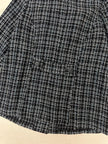 Vintage 90s Black Blue Gray Plaid Blazer | Size XL