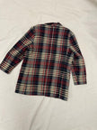 Vintage 90s Red Cream Plaid Blazer | Size Ladies Large