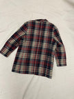 Vintage 90s Red Cream Plaid Blazer | Size Ladies Large