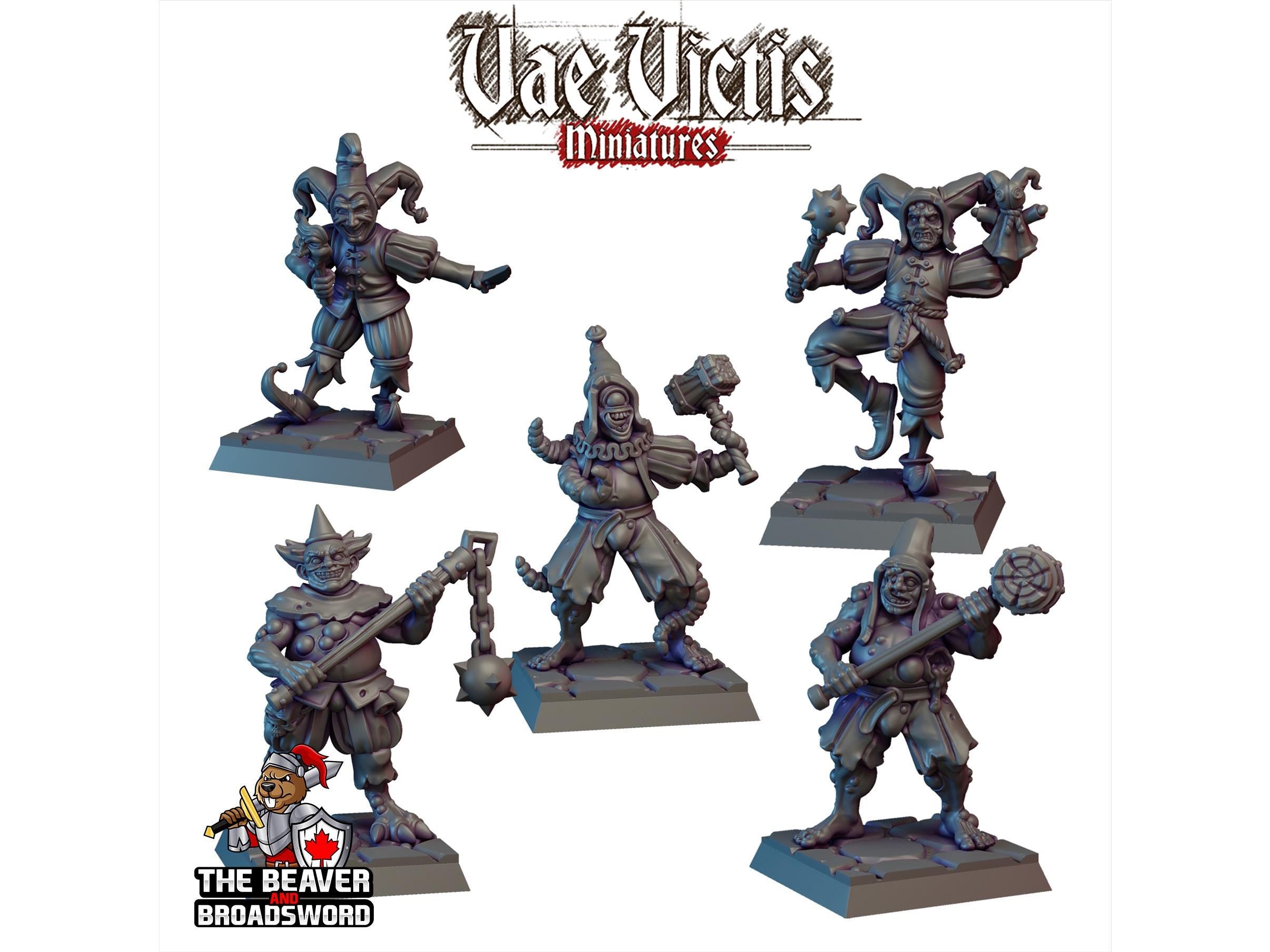 Corrupted Circus Mini Set - Monster, Fey, Undead, DnD, Fantasy- High Quality Resin Printed 28mm 32mm Tabletop Miniatures, Tough Figurine