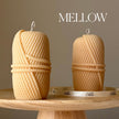 Knitting Wool Soy Pillar Candle: Handmade Home Decor