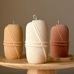 Knitting Wool Soy Pillar Candle: Handmade Home Decor