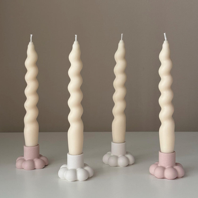 Flower Candlestick Holder: Jesmonite Table Decor