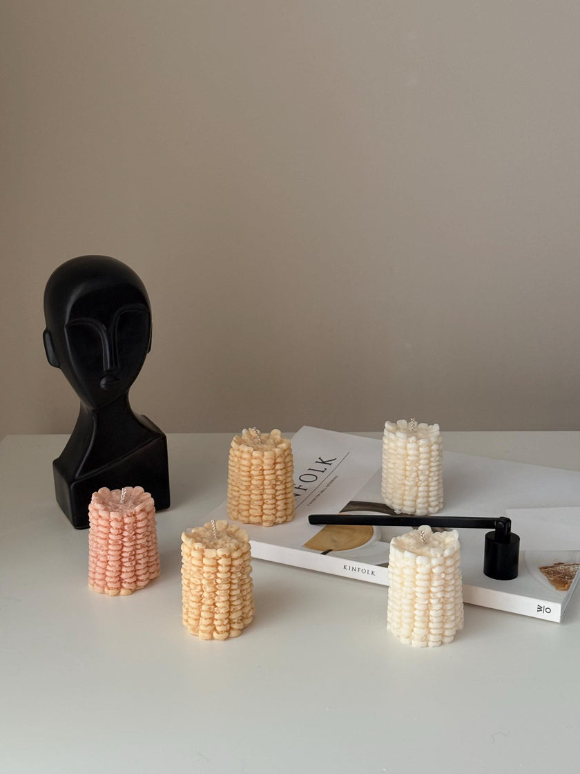 Corn Shaped Soy Candle | Vegan Pillar Candle, Minimalist Decor
