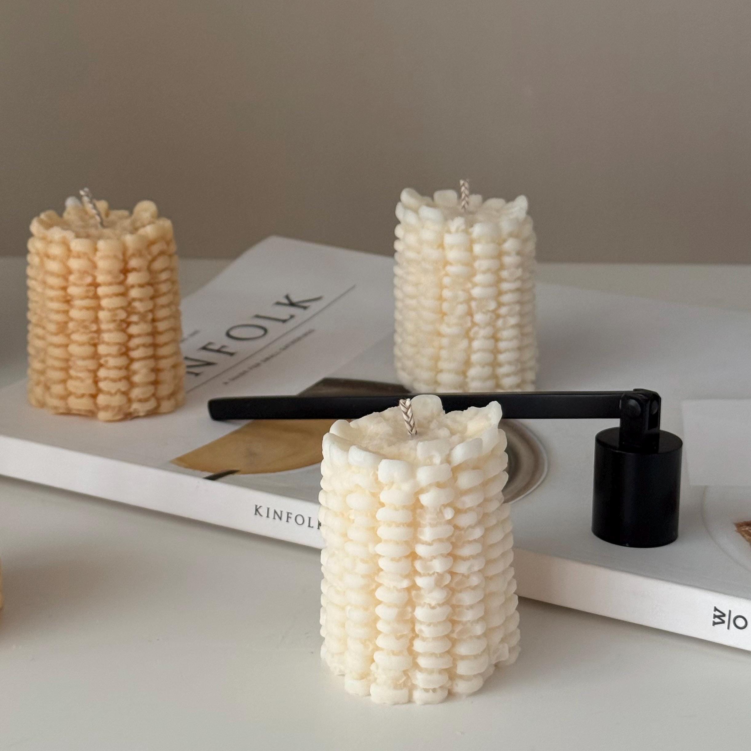 Corn Shaped Soy Candle | Vegan Pillar Candle, Minimalist Decor