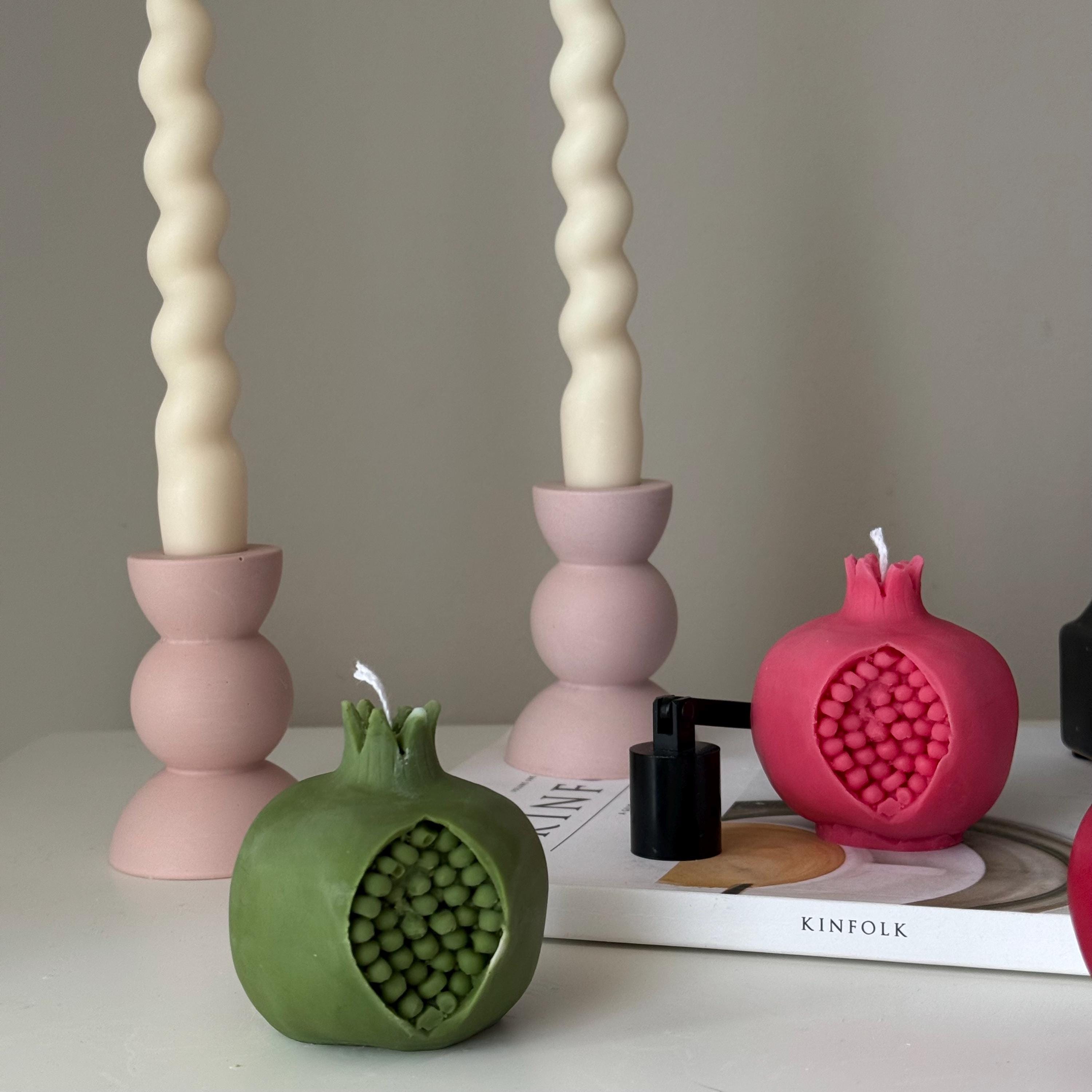 Pomegranate Soy Wax Candle: Vegan Minimalist Decor