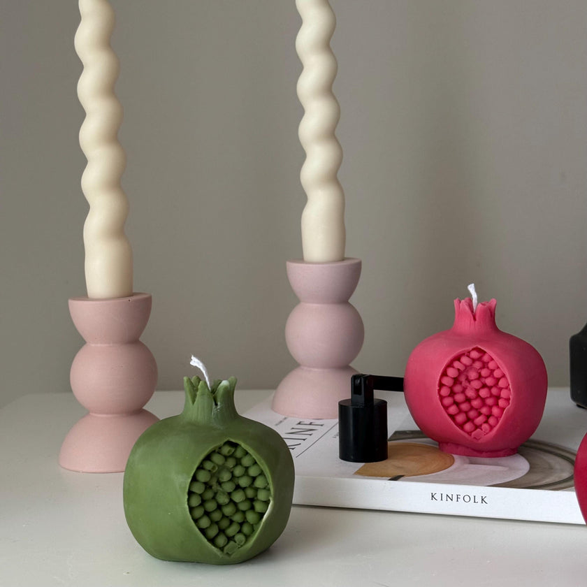 Pomegranate Soy Wax Candle: Vegan Minimalist Decor