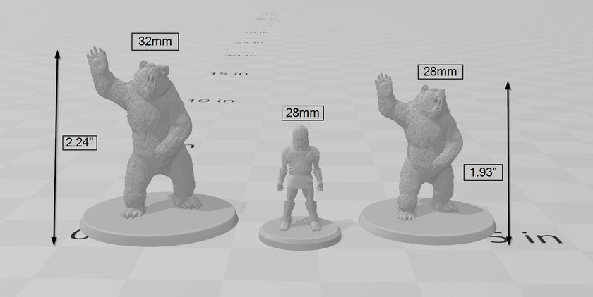 Bear | DnD Miniature, Premium Resin, Durable and Tough for your TTRPG and Wargaming! 32mm, 28mm, Beast, Animal, Mountain, Monstrosity