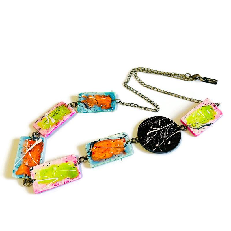 Paint Splatter Statement Earrings Post or Clip On
