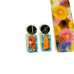 Paint Splatter Statement Earrings Post or Clip On