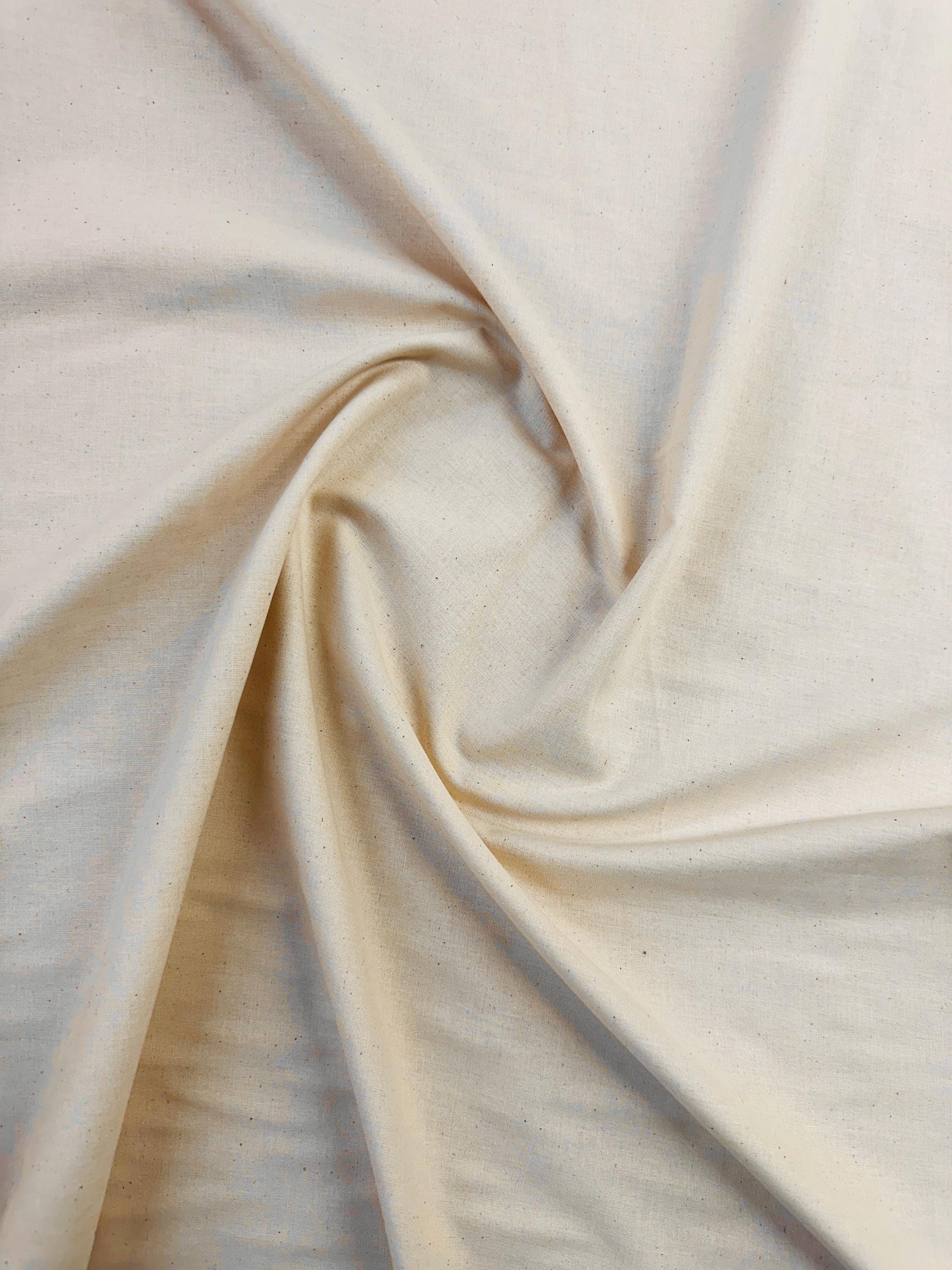 Extra-Wide 110-Inch Cotton Fabric: White & Beige Drapery, Bedding, Crafts - Oeko Tex Certified