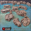 Raised Caverns | DnD Cave Scatter Terrain Rocks Dungeon Printable Scenery RPG Tabletop Miniature Game Tiles 3D Printed TTRPG Pathfinder