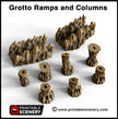 Cavern Ramp | DnD Cave Scatter Terrain Rocks Dungeon Printable Scenery RPG Tabletop Miniature Game Tiles 3D Printed TTRPG Pathfinder