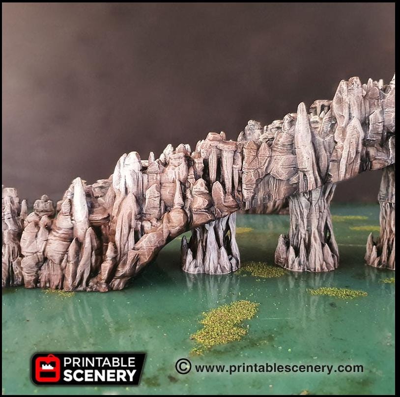 Cavern Ramp | DnD Cave Scatter Terrain Rocks Dungeon Printable Scenery RPG Tabletop Miniature Game Tiles 3D Printed TTRPG Pathfinder