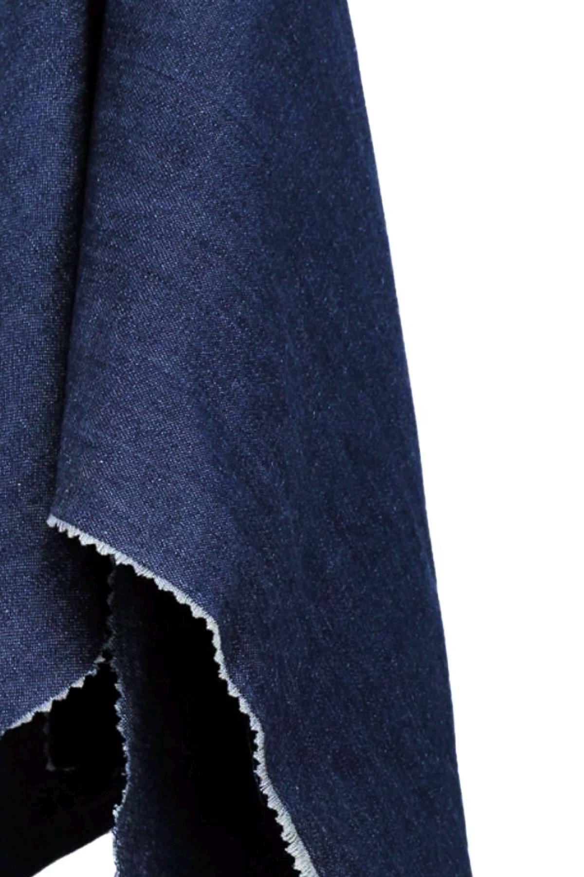 Indigo Blue Hemp Organic Cotton Denim Fabric: Lightweight Sustainable Textile