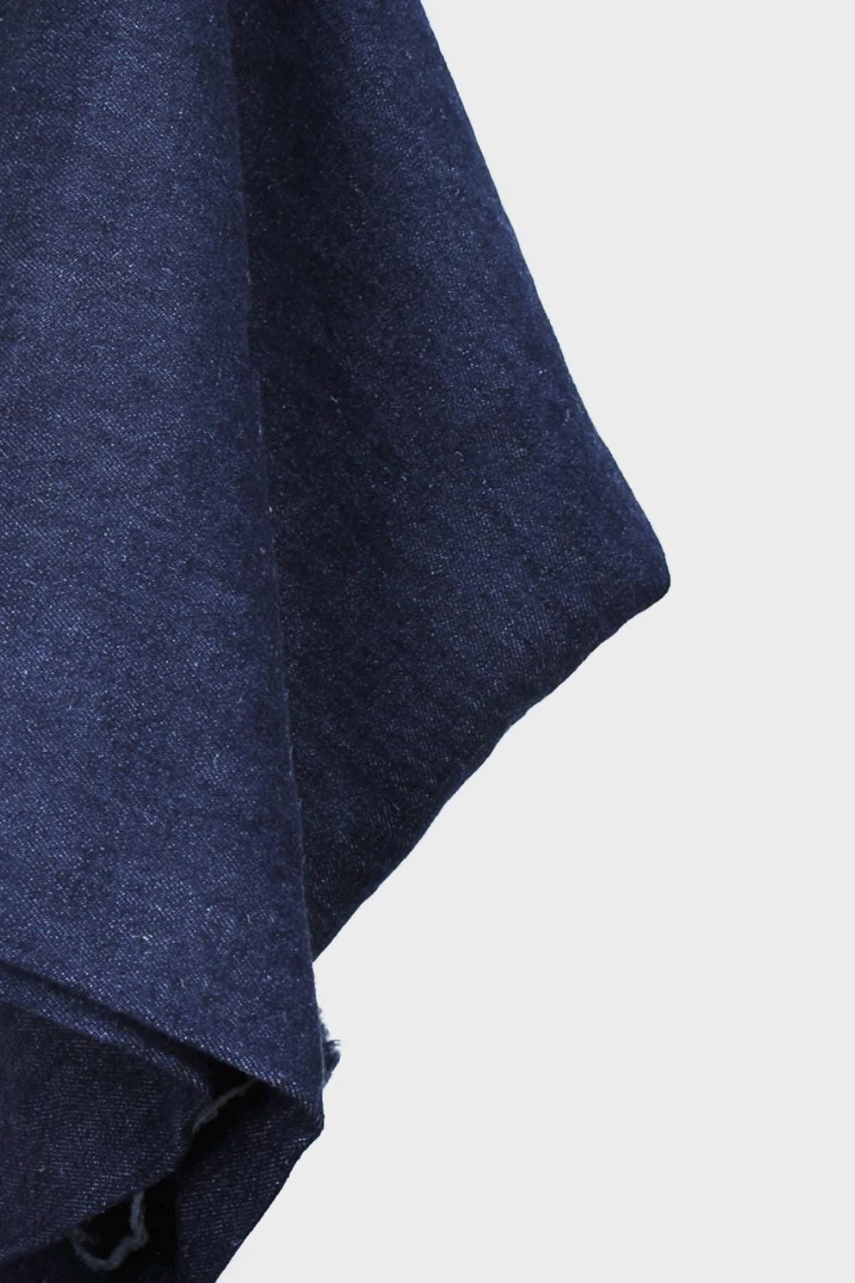 Indigo Blue Hemp Organic Cotton Denim Fabric: Lightweight Sustainable Textile