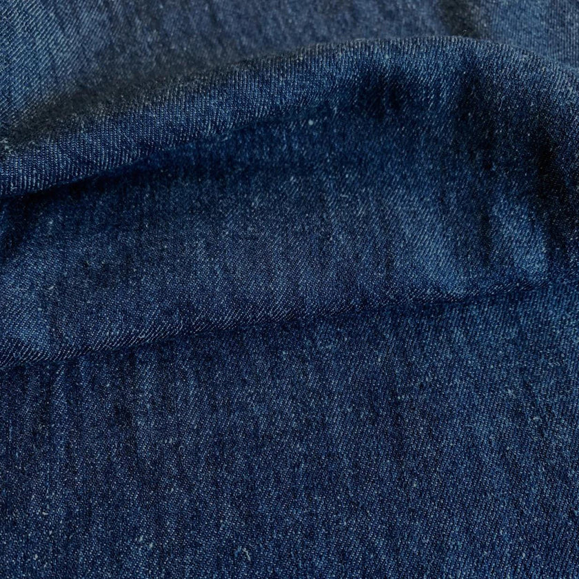 Indigo Blue Hemp Organic Cotton Denim Fabric: Lightweight Sustainable Textile
