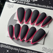 Black and Pink Skinny French - Embossed Tips