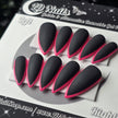 Black and Pink Skinny French - Embossed Tips