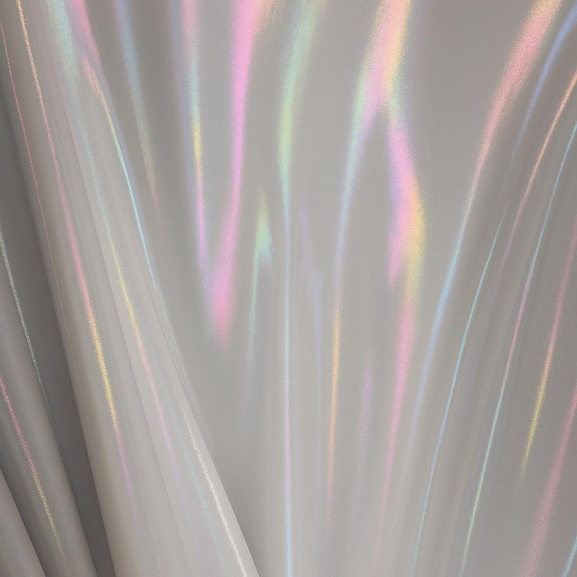 Iridescent Holographic Fabric: 4-Way Stretch Nylon Spandex - 60