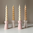 Handmade Jesmonite Hourglass Candlestick Holder: Minimalist Wedding Decor