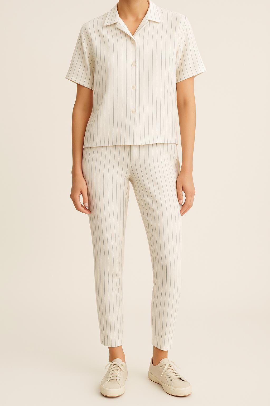 Hemp Organic Cotton Stripe Fabric: Lightweight Woven Material