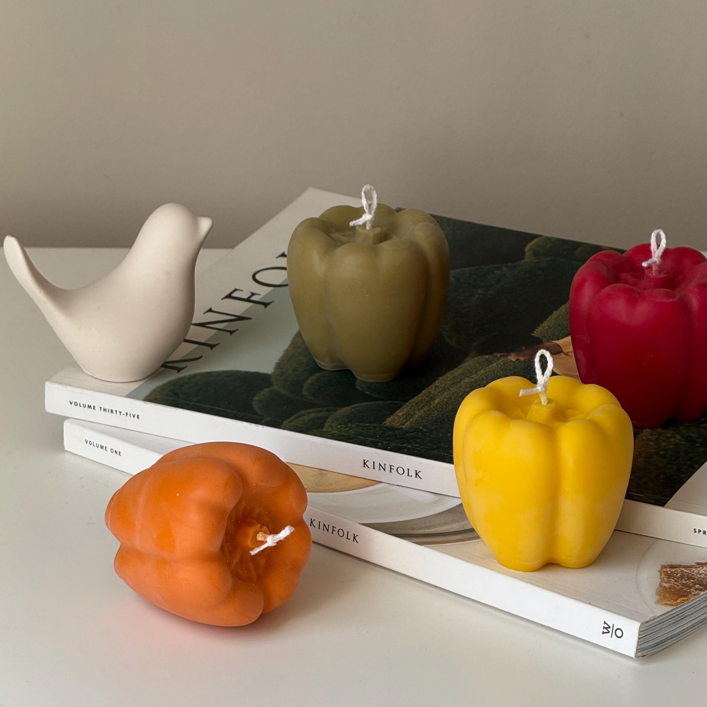 Bell Pepper Candle: Vegan Soy Wax, Minimalist Home Decor