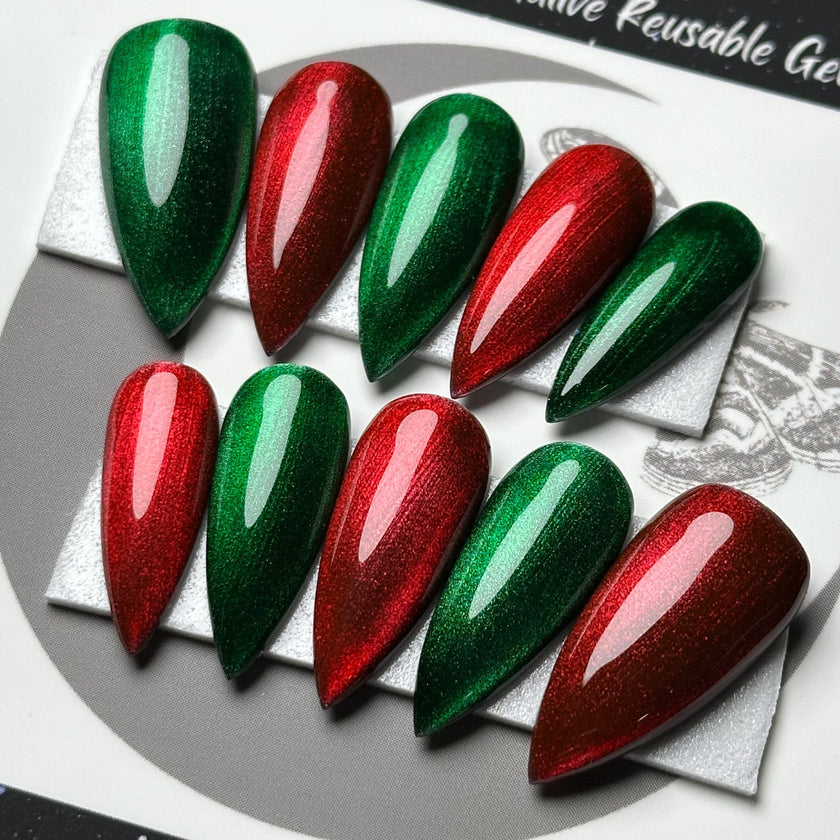 Red & Green Christmas Glass