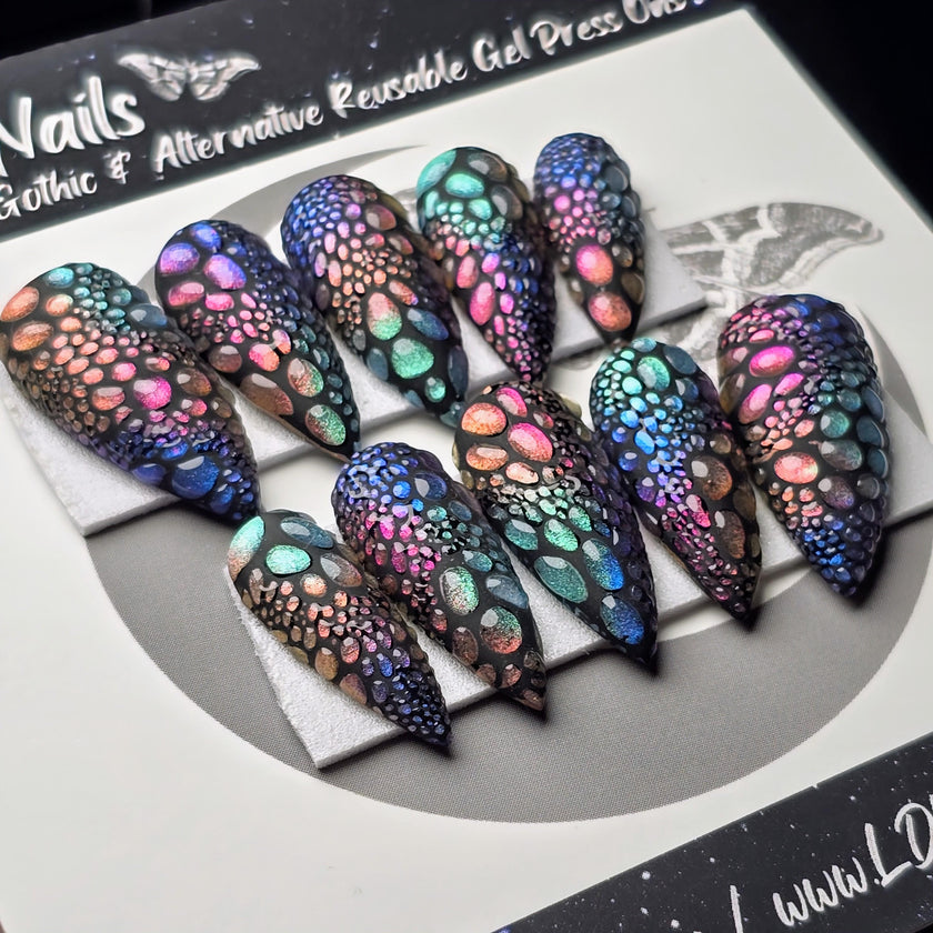 3D Textured Dragon Scale Nails
