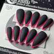 Black and Pink Skinny French - Embossed Tips