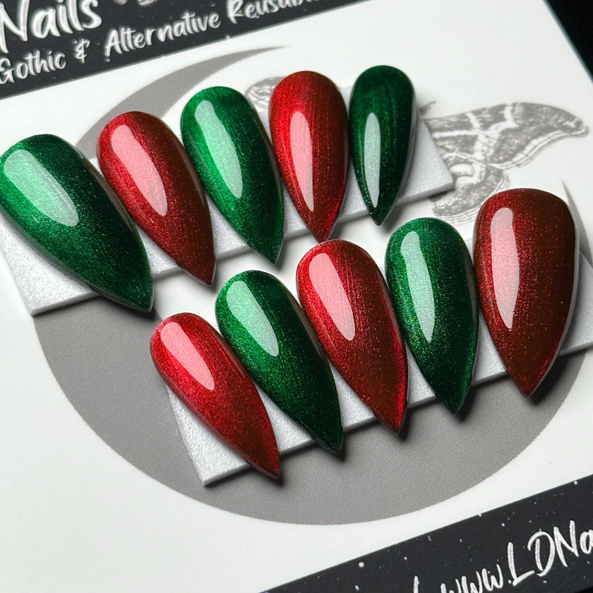 Red & Green Christmas Glass